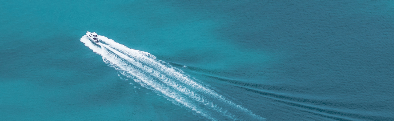 speeding boat